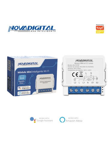 Relé Mini 2 Canais Wi-fi Nova Digital