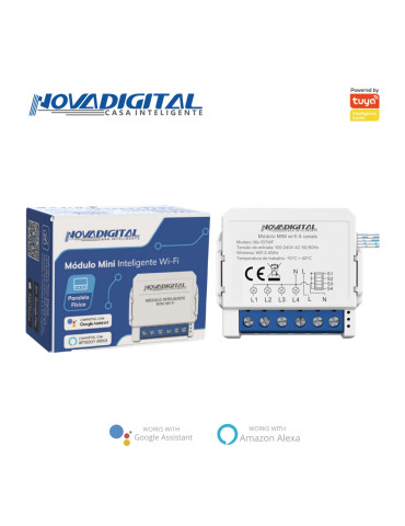 Relé Mini 4 Canais Wi-fi Nova Digital