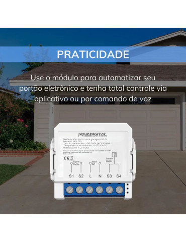 Módulo Mini Pulso Garagem Wi-Fi Nova Digital