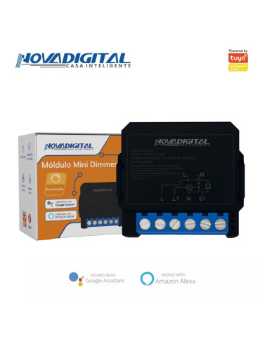 Relé Mini Zigbee Dimmer 2 Canais Nova Digital Tuya
