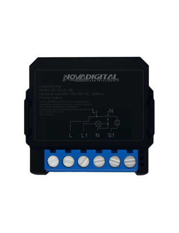 Relé Mini Zigbee Dimmer 2 Canais Nova Digital Tuya