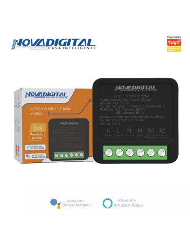 Relé Mini Zigbee 1 Canal Nova Digital Tuya
