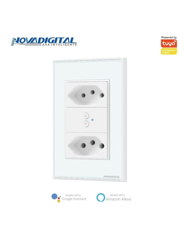 Tomada Dupla Inteligente Zigbee Nova Digital 4x2