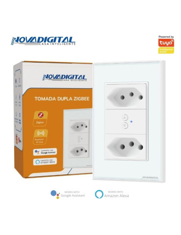 Tomada Dupla Inteligente Zigbee Nova Digital 4x2