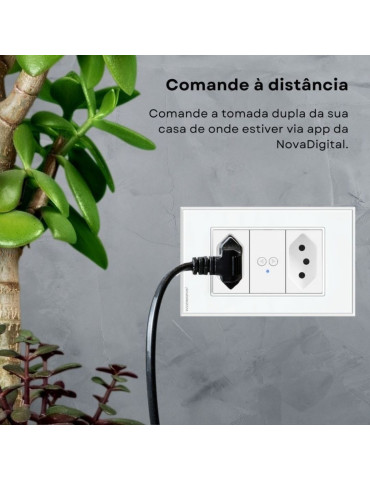Tomada Dupla Inteligente Zigbee Nova Digital 4x2