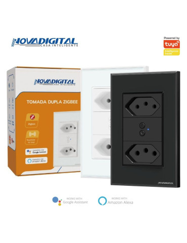 Tomada Dupla Inteligente Zigbee Nova Digital 4x2