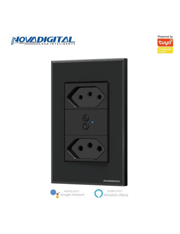 Tomada Dupla Inteligente Zigbee Nova Digital 4x2