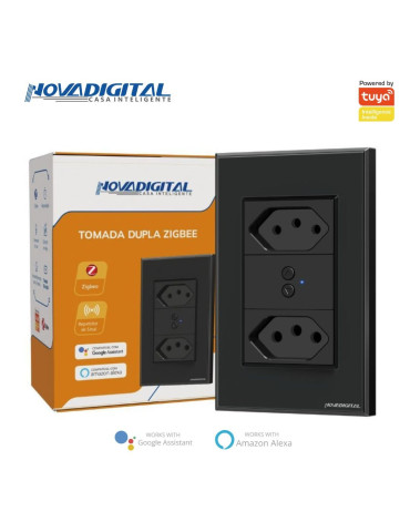 Tomada Dupla Inteligente Zigbee Nova Digital 4x2