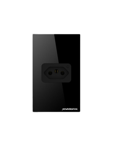 Tomada Inteligente de Embutir 20A Wi-fi Preto/Branco Nova Digital 4x2