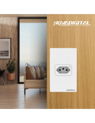 Tomada Inteligente de Embutir 20A Wi-fi Preto/Branco Nova Digital 4x2