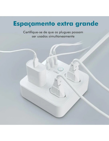 Régua de Tomada Extensões Inteligente Wi-FI com USB-C Coibeu Branco